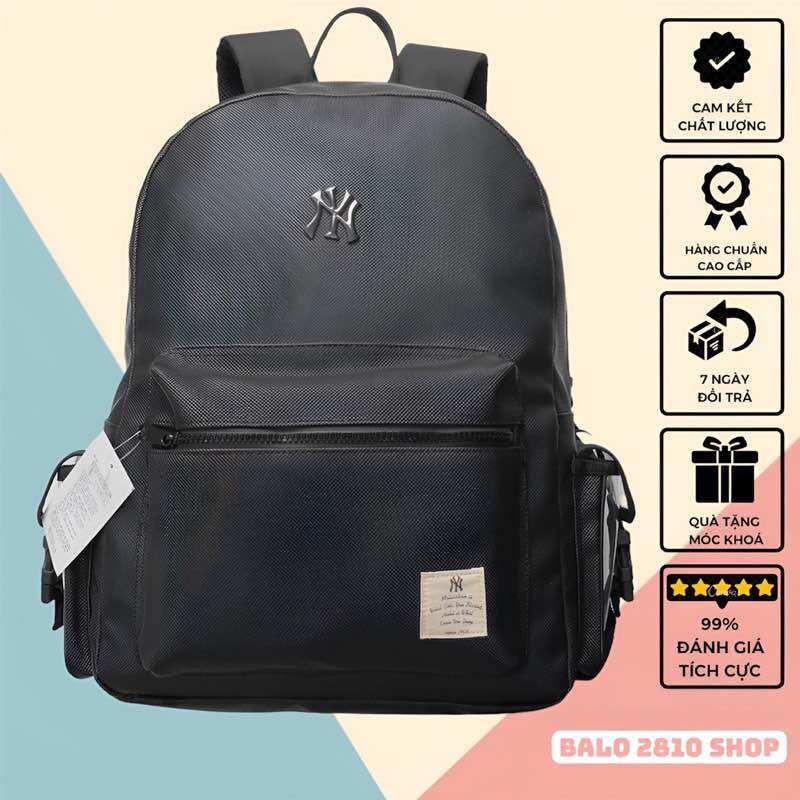 Balo nam nữ thể thao mega mlb ny basic backpack cặp đi học thời trang chất liệu da si cao cấp chống nước balo 2810 shop