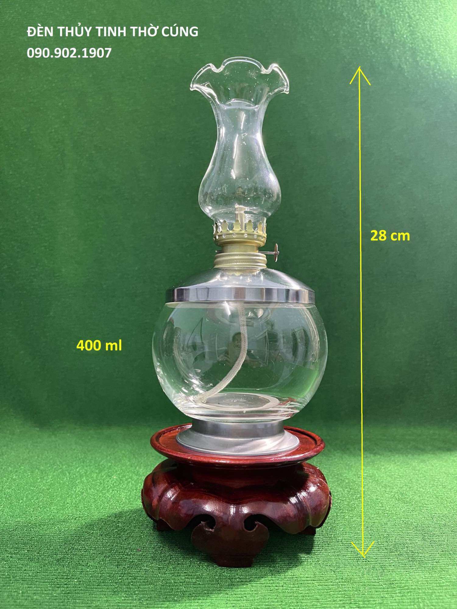 ĐÈN THỦY TINH THỜ CÚNG - TRONG LÙN