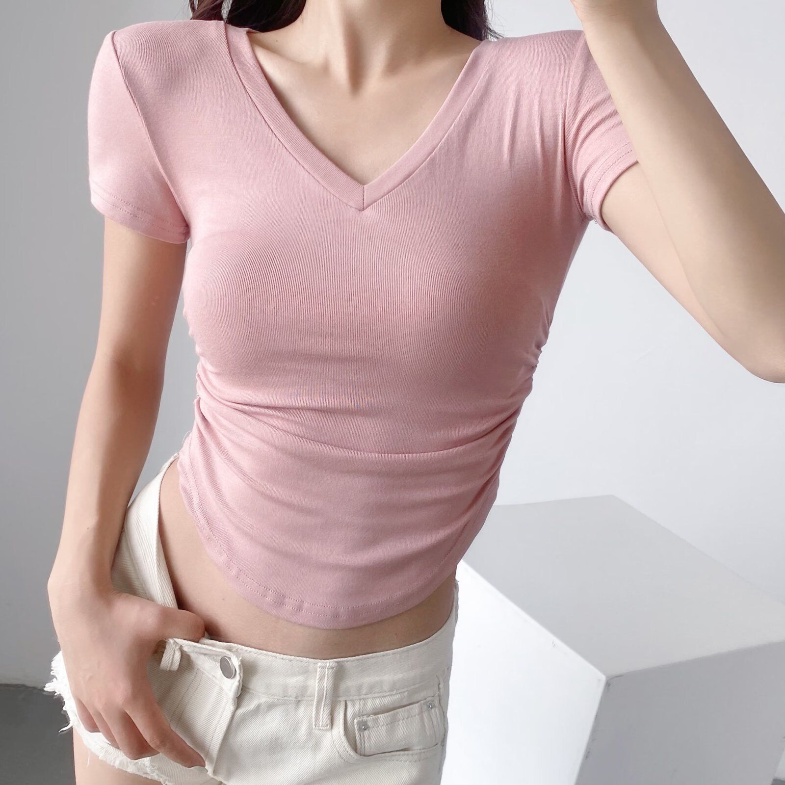Áo cotton crotop nhún eo