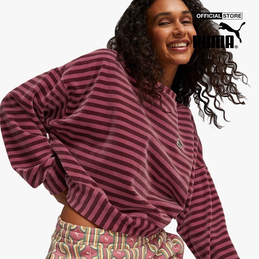 Puma - áo sweatshirt nữ tay dài downtown velour 535746-45
