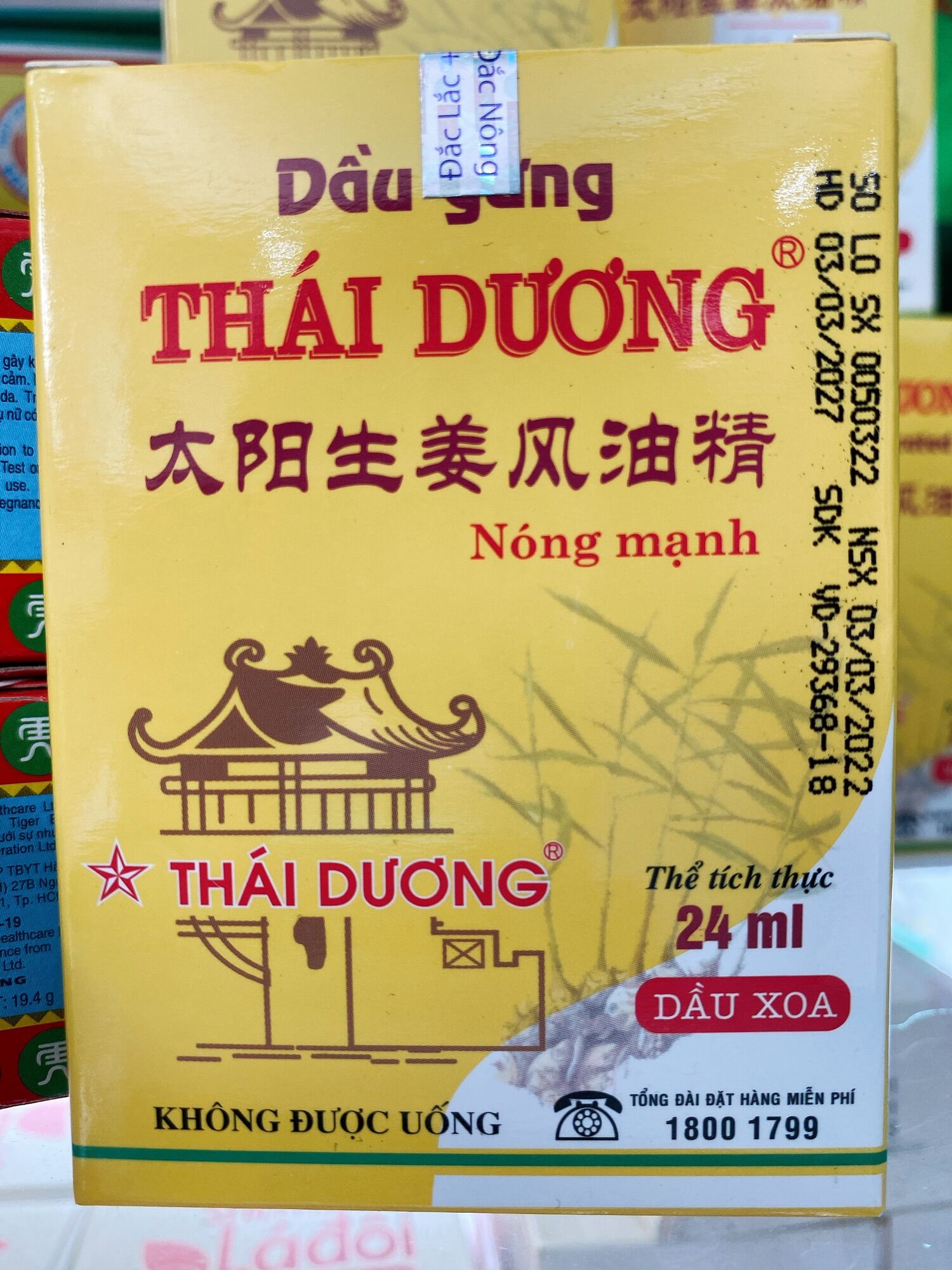 Dầu gừng Thái Dương nóng mạnh 24ml