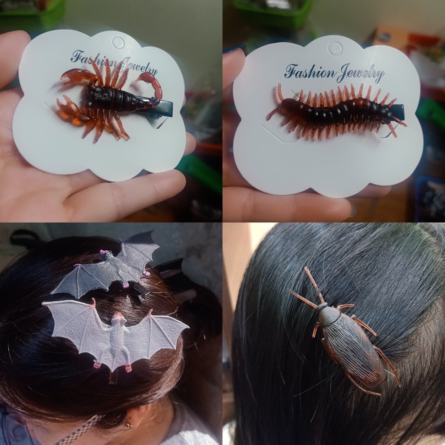 kẹp tóc côn trùng gián,  rết, bò cạp, nhện, rắn