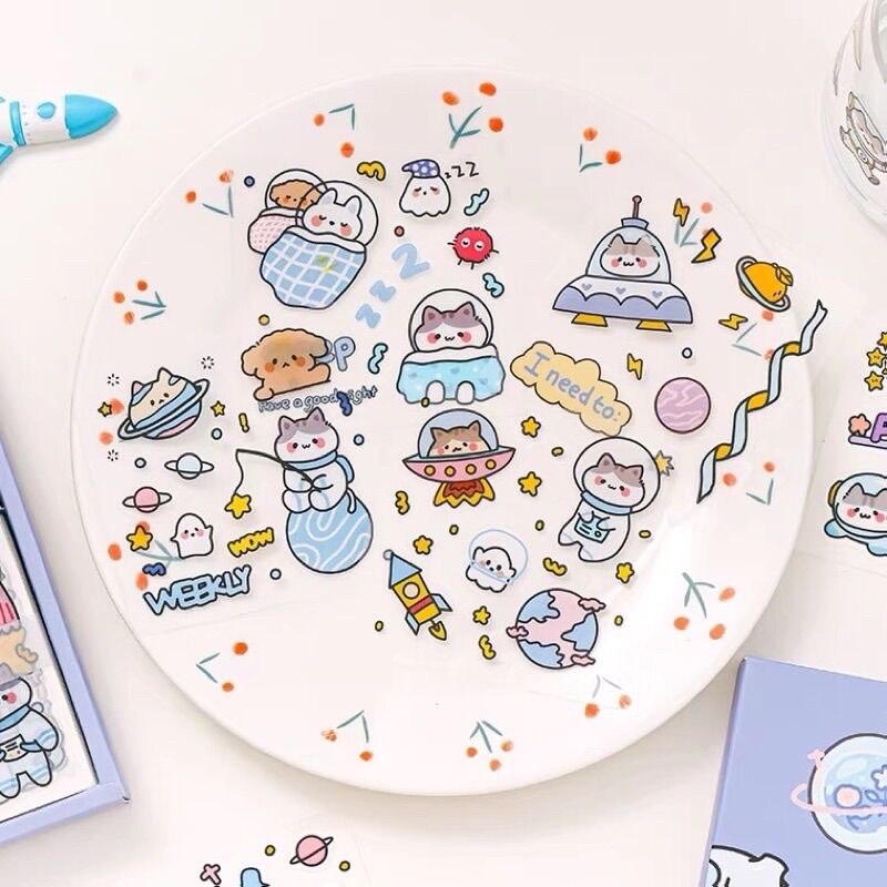 Sticker hộp 100 tấm cute CuteCute Planet