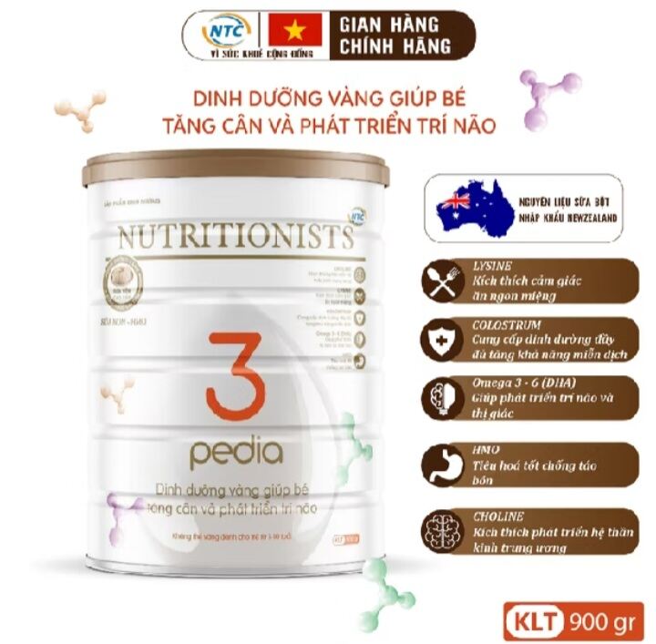 Sữa tăng trưởng Nutritionists Pedia 1-10 tuổi, 900g, hạn sử dụng 15/6/2025