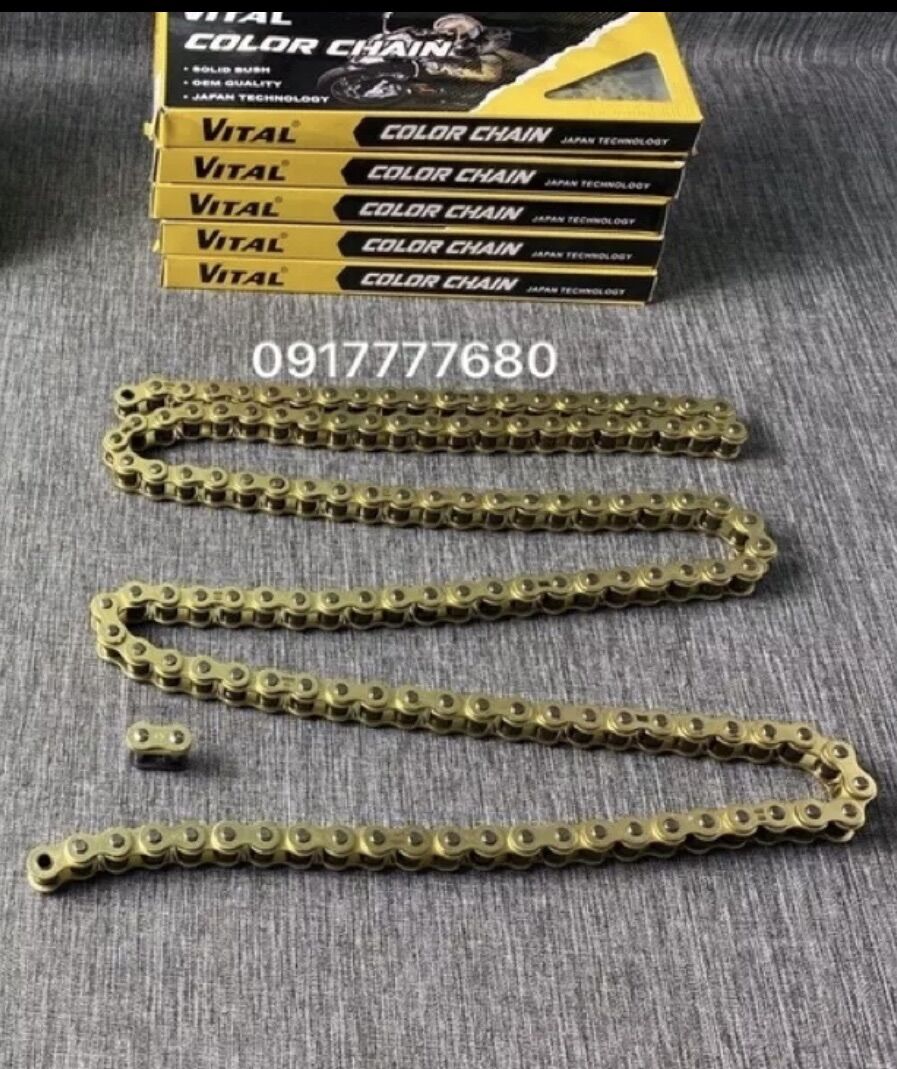 Sên vàng 9 ly vital - 106-108-114-116-120-122-122-124-132-chuẩn 428 sb- xích vàng 9ly, có khóa sên nhập khẩu malaysia