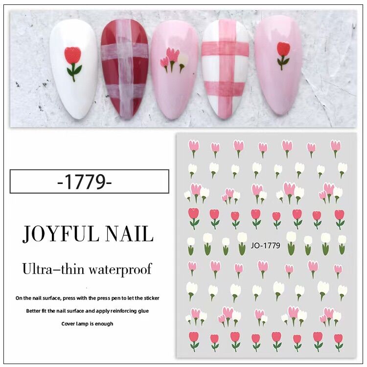 Sticker lụa hoa trang trí móng nail