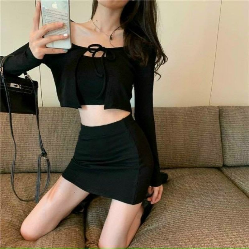 Sét 3 in 1 vải thun gân