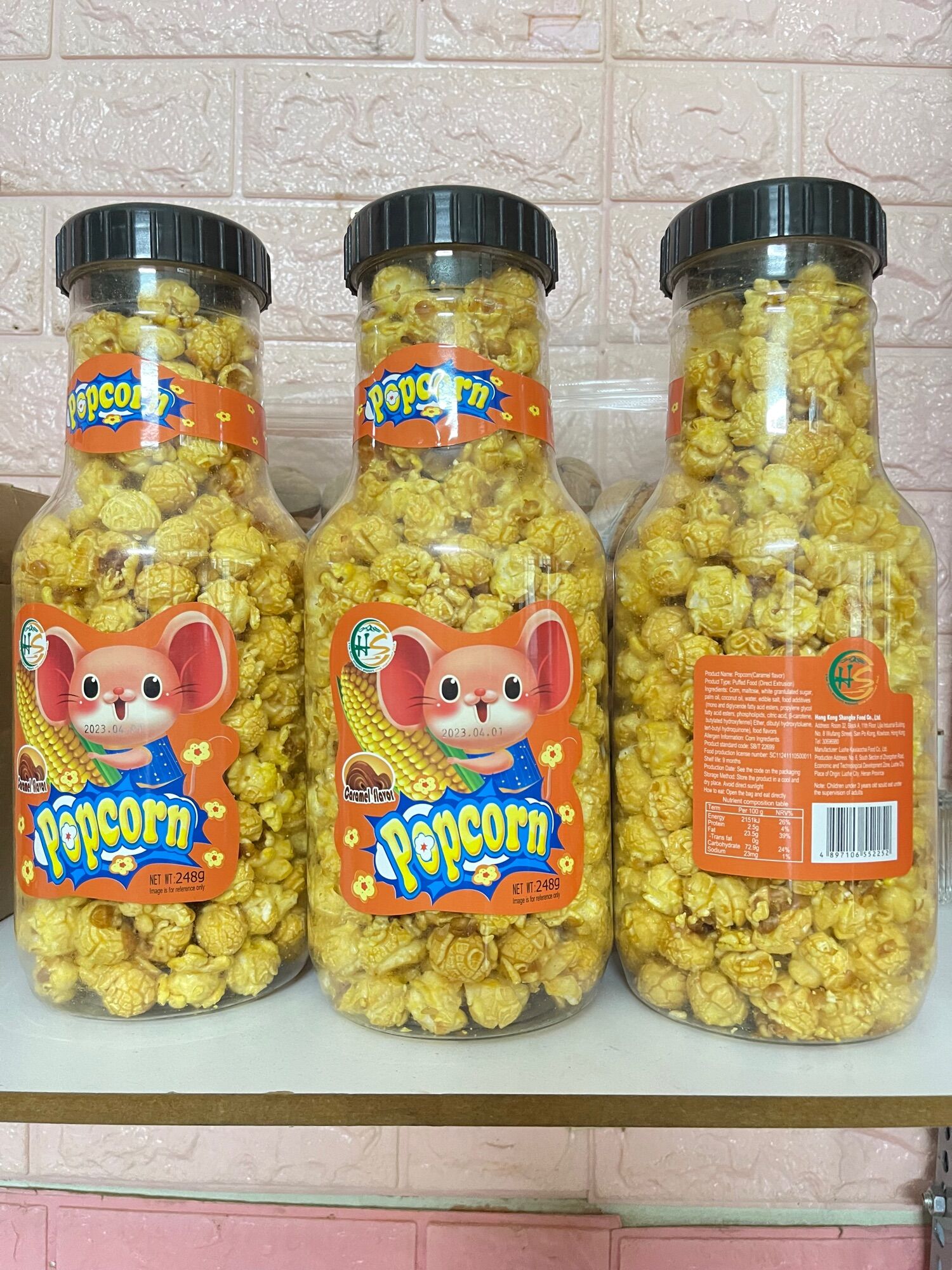 Chai bắp khổng lồ, bắp rang bơ