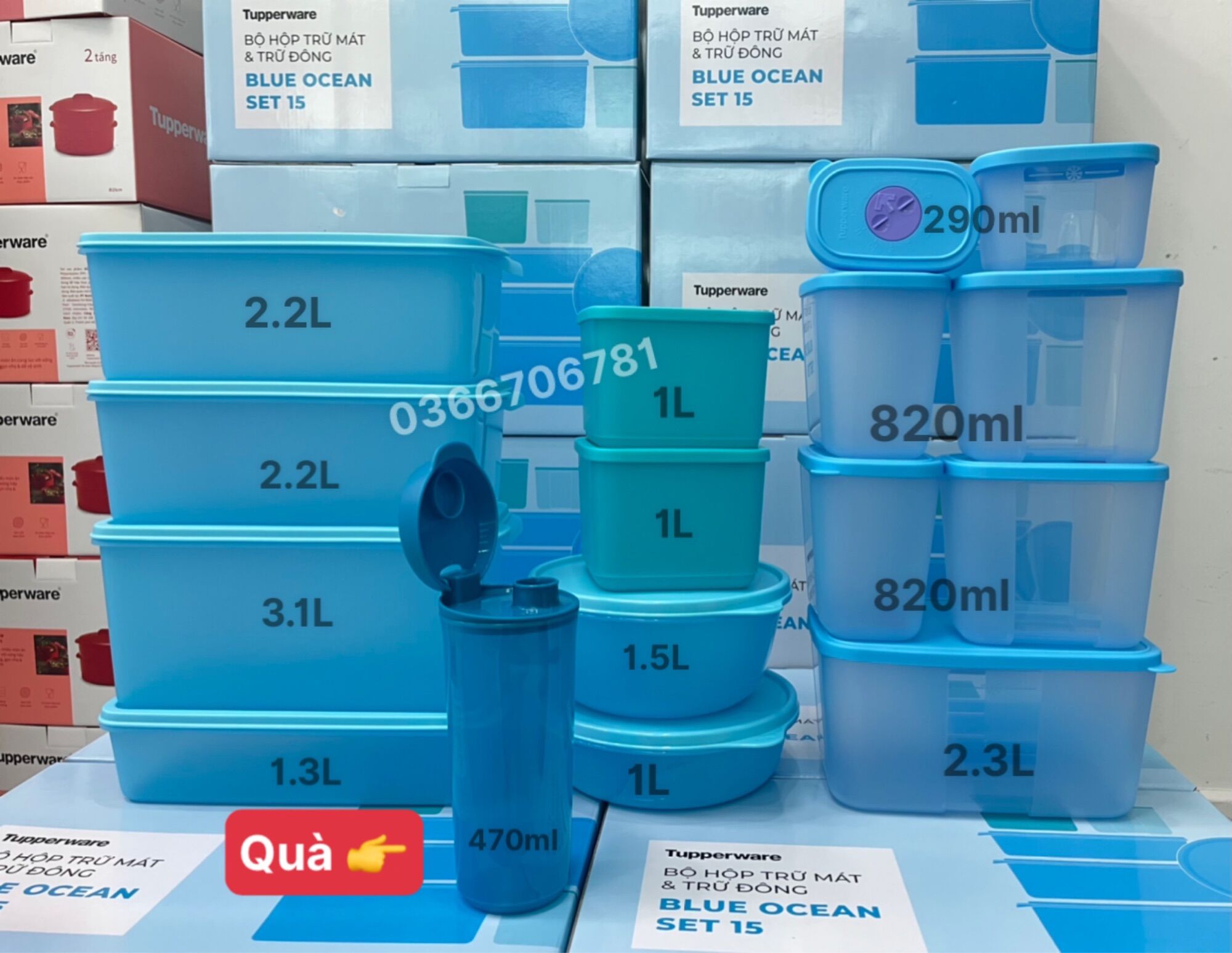 Mega set 15 blue ocean + quà tặng