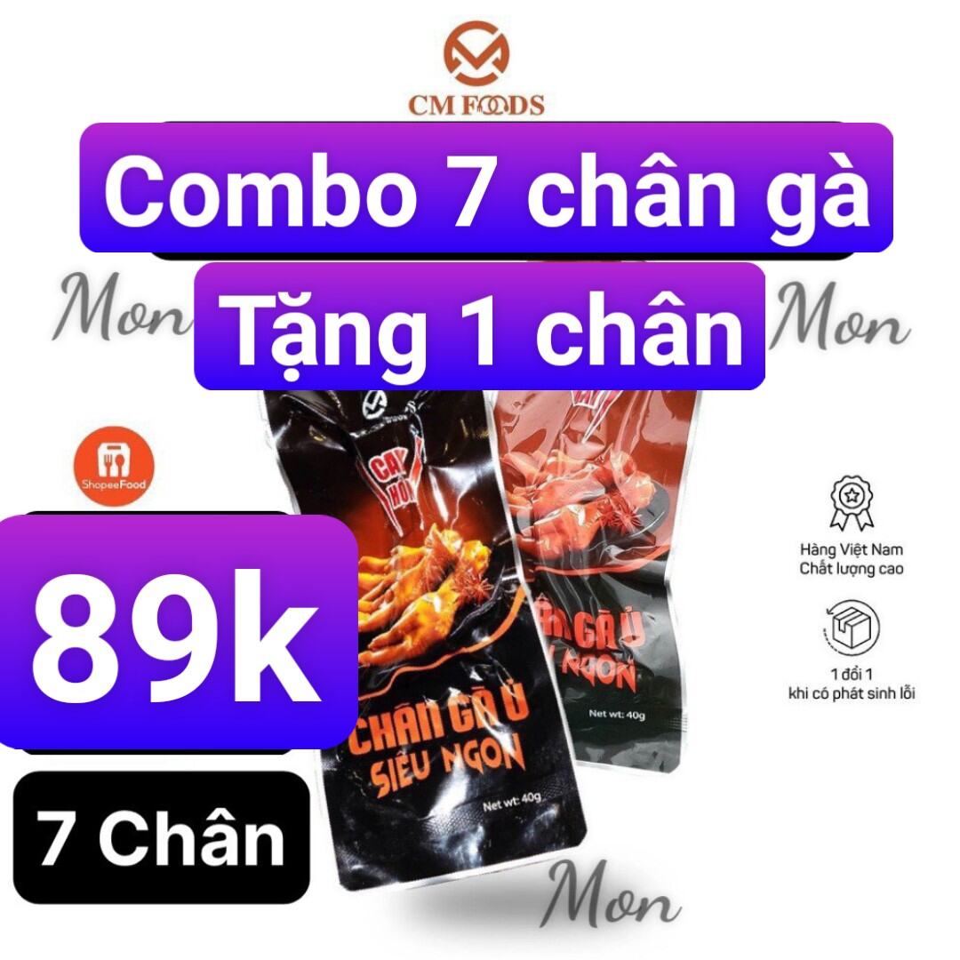 COMBO 7 CHÂN GÀ Ủ VỊ 45G CM Food siêu To Siêu Ngon Cay Cay Giòn Giòn