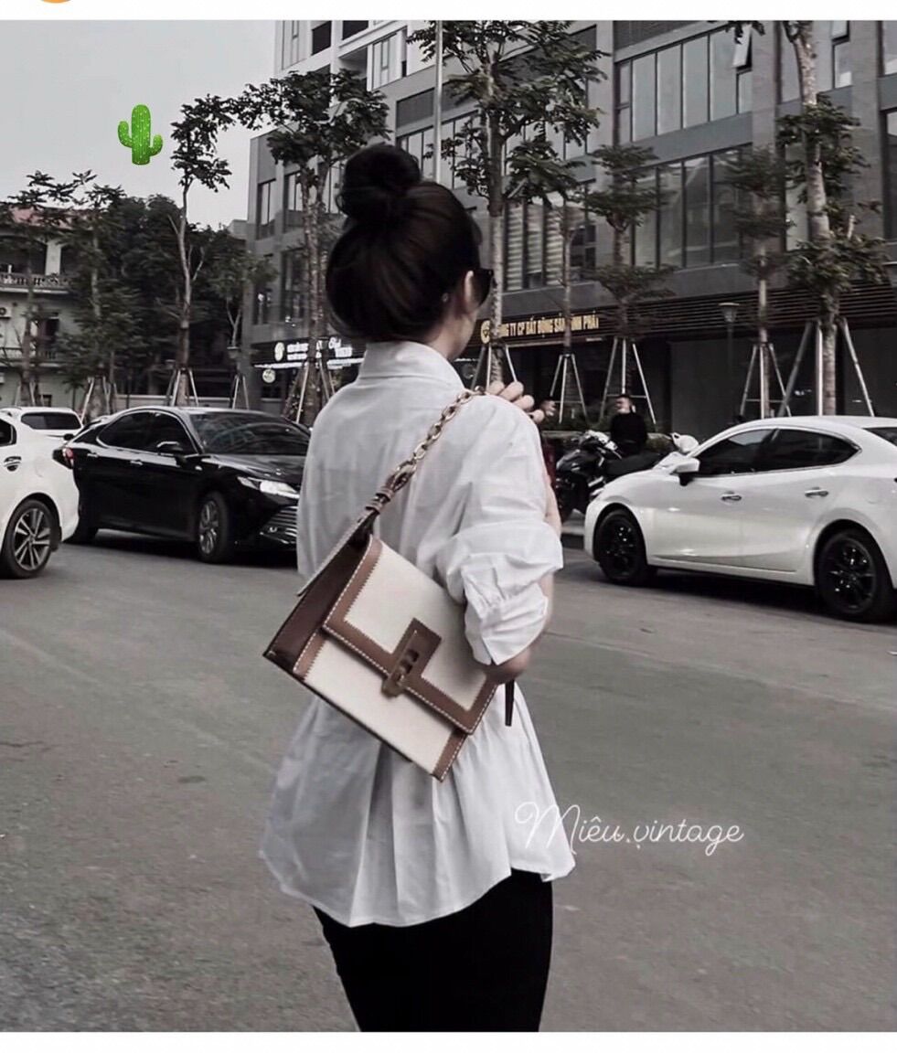 Áo kiểu sơ mi peplum bo eo pc
