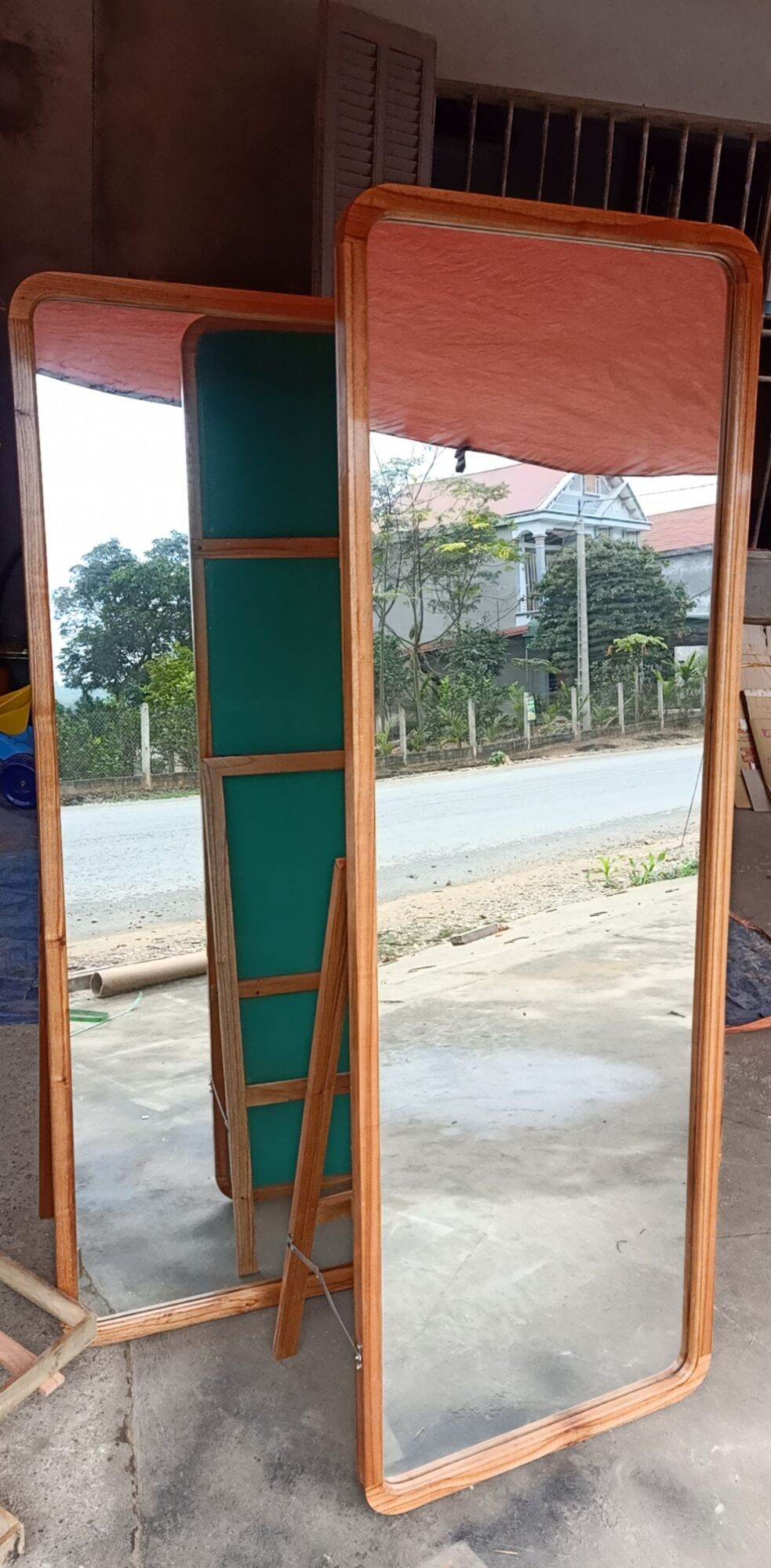 Gương viền gỗ bo góc 80x180cm