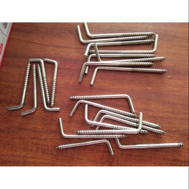 Móc chữ l inox không gỉ 6,8,10,12