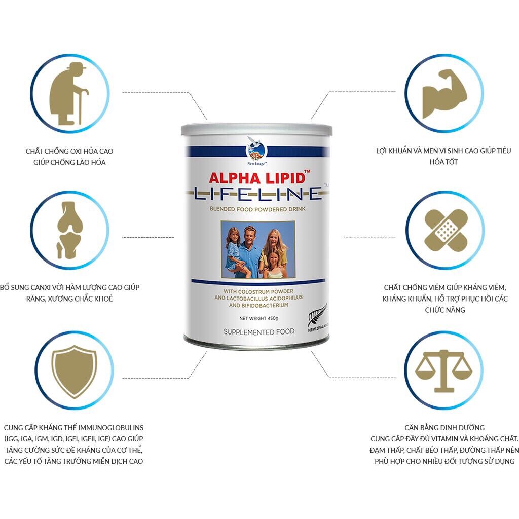 Sữa non alpha lipid lifeline 450g date t2/2025