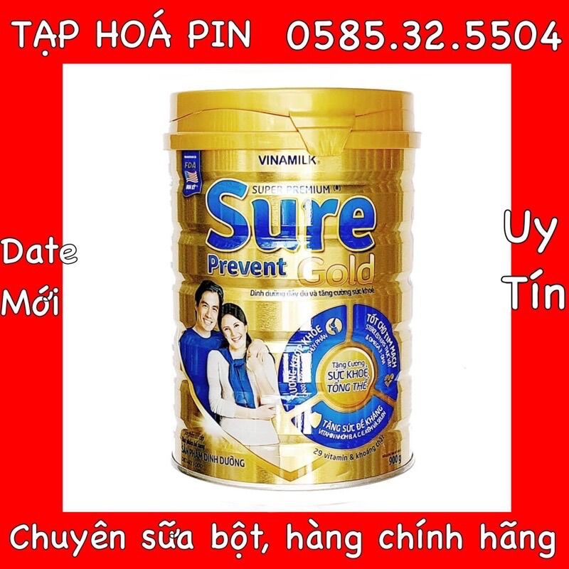 Sữa bột Vinamilk Sure prevent gold lon 900g