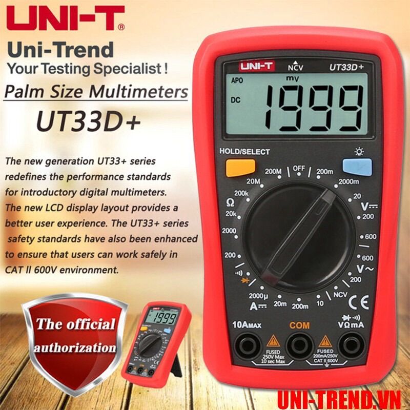 . ut33d+ đồng hồ vạn năng điện tử uni-trend