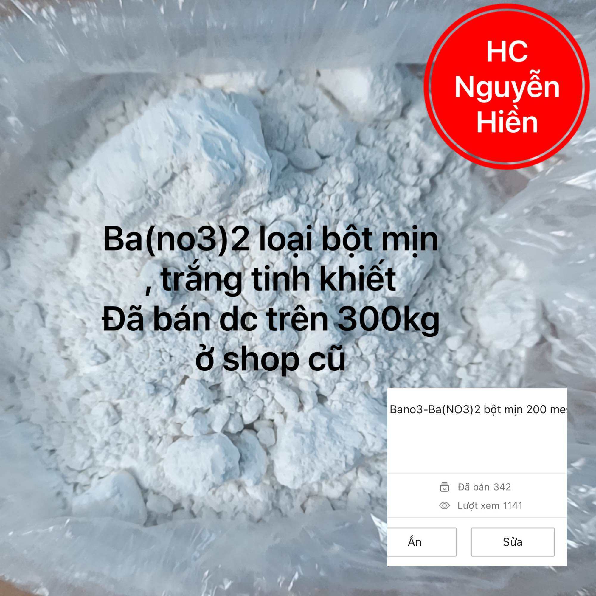 500g Bano3/Ba(no3)2- bari nitrat- hàng chuyên dụng cho pyro- chống hút ẩm