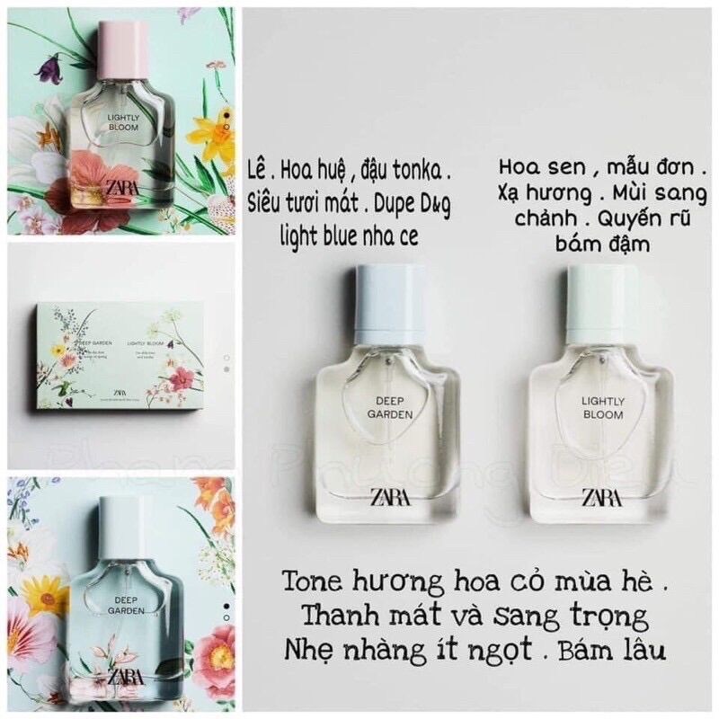 [HCM]SET NƯỚC HOA NỮ ZARA - DEEP GARDEN & LIGHTLY BLOOM 30ml