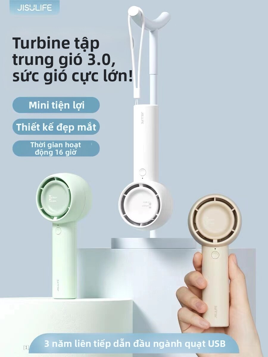 Jisulife | Quạt Turbine Mini Di Động Sạc USB Nhẹ Nhàng Êm Ái