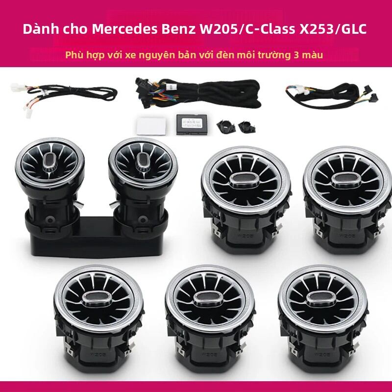Đèn LED Thông Gió Màu 3/64 Cho Mercedes-Benz W205/C-CLASS/X253/GLC-CLASS, Kiểu Vòi Tuabin, Đèn Trang Trí, Đèn Viền Nội Thất Giá 5,080,000 Đồng*Miễn phí vận chuyển