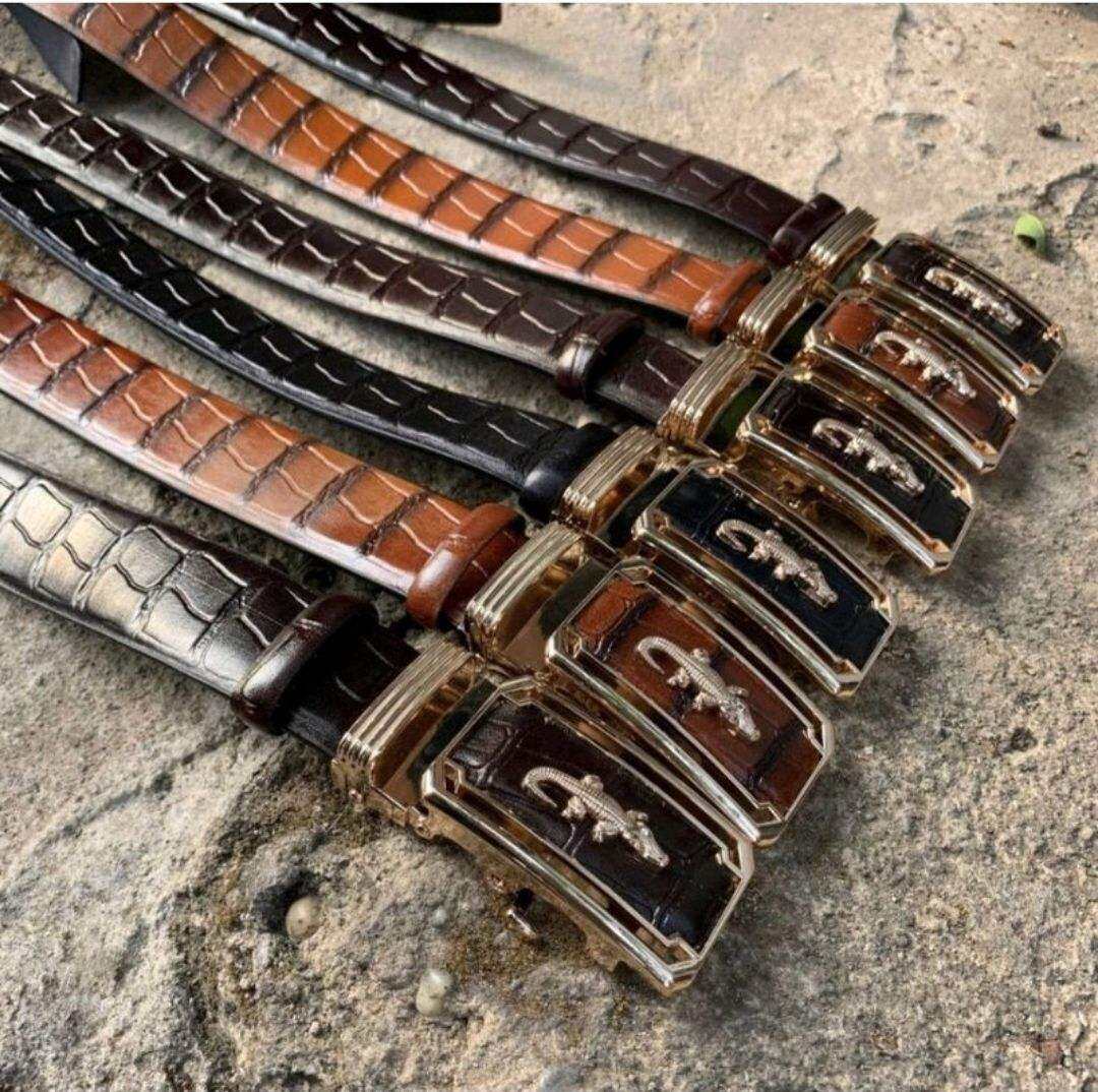 Thắt Lưng Da Bò Thật Vân Cá Sấu mặt khóa tự động cao cấp✅