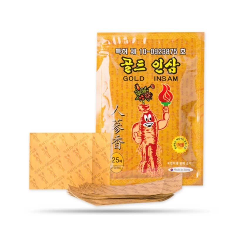 [Combo 10 bịch, bịch 25 miếng] Miếng cao dán sâm Hàn Quốc Gold Insam Trị Nhức Mỏi