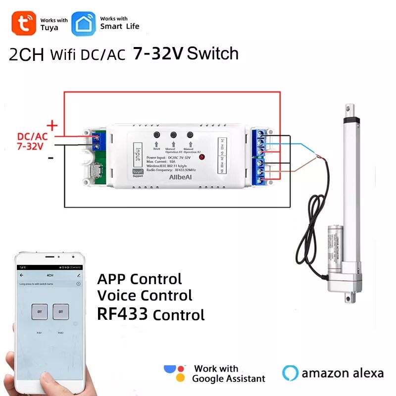 Công tắc hẹn giờ bật tắt WIFI theo thời gian thực với 4 kệnh riêng biệt chạy được với điện DC 12-24V, AC 220V