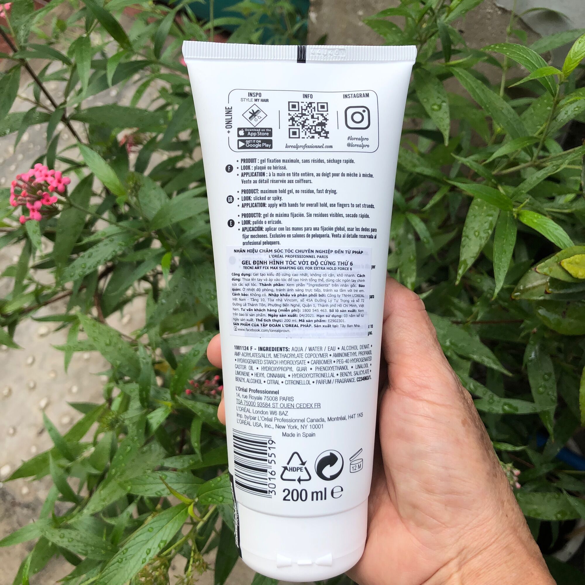 GEL TẠO KIỂU TÓC LOREAL TECNI ART FIX MAX 200ml mẫu mới