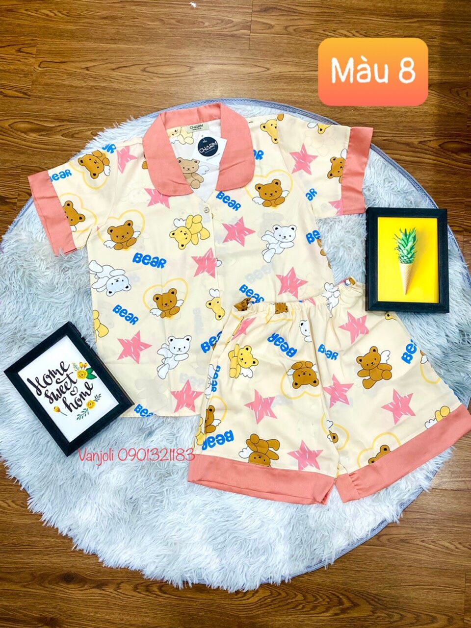 (Giá sỉ ) Sét Đồ Bộ Đùi Pijama Nữ Lụa Mango cổ sen lá