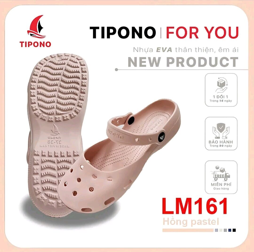 TIPONO [Tặng Charm Ngẫu Nhiên] Dép Nữ Form Nhỏ Xinh Ôm Chân, chất liệu EVA Siêu Êm Nhẹ, Mang Cực Gọn