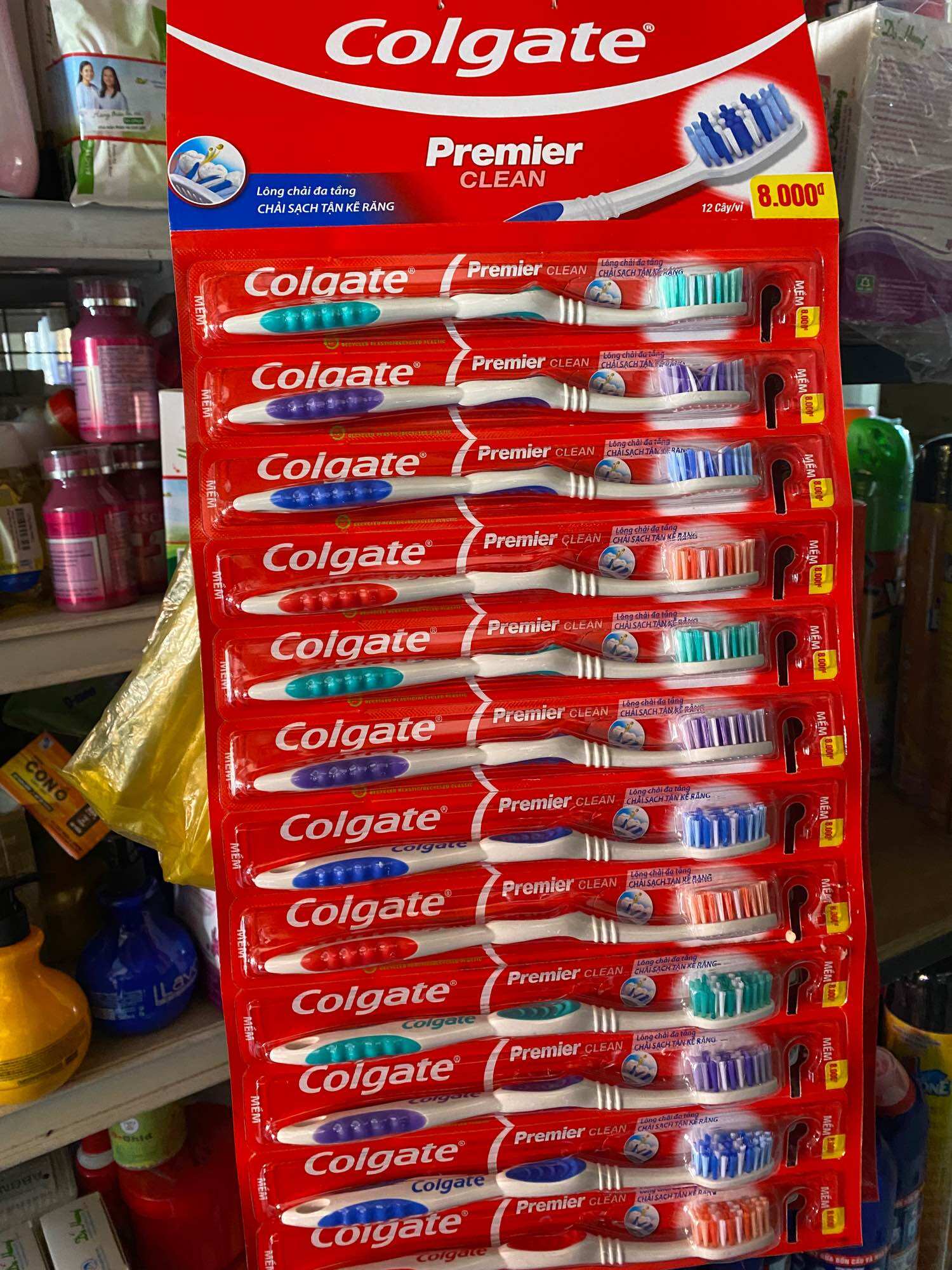 Combo 12 cây bàn chải đánh răng Colgate Premier Clean giá bao bì 8k