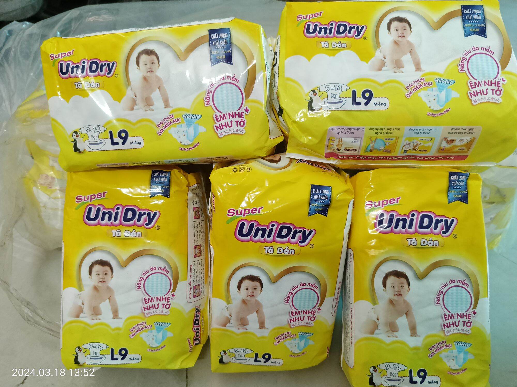 Combo 45 miếng dán unidry size l 8-12kg