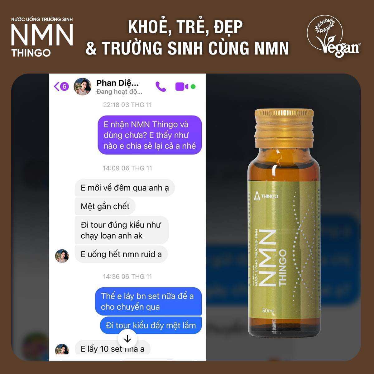 3 chai Nước uống NMN Thingo