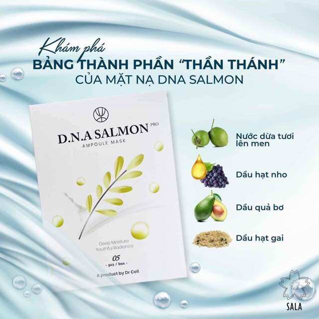 Mặt nạ dna salmon dr cell dưỡng da, cung cấp độ ẩm, tái tạo collagen