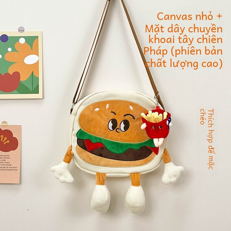 Túi tote bằng vải hoạt hình đáng yêu túi đeo chéo một vai nữ thương hiệu dolan hoàn hảo cho sinh viên đại học và sử dụng thường ngày