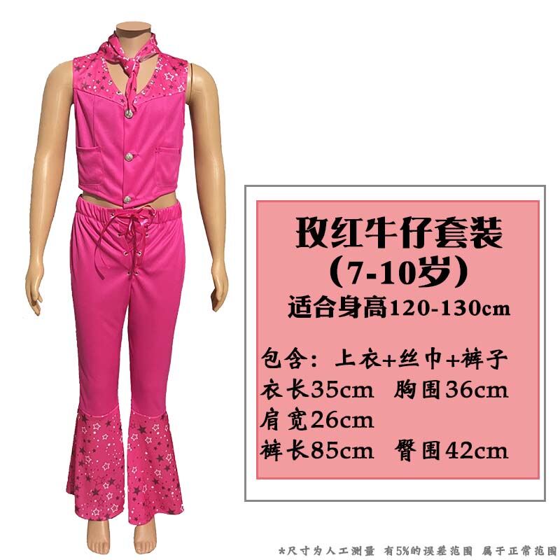 Bộ Đồ Biểu Diễn Halloween Barbie Pink Cowboy Party Dress up Costume for Kids Performance Outfit Real