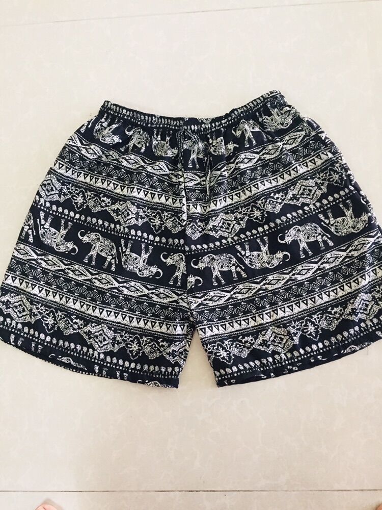 Quần đùi freesize lanh thái thổ cẩm (sét 2 cái )