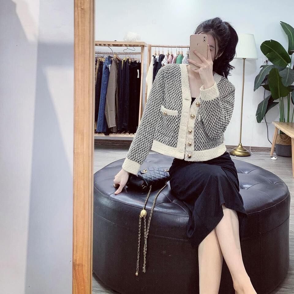 KHOÁC BLAZER DẠ WEET PHỐI CÚC ĐỒNG