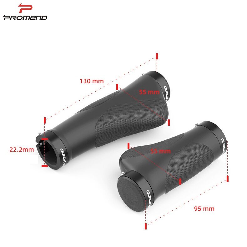 Tay Nắm Xe Đạp MTB Promend Bằng Cao Su Míc Nhôm Chống Trượt