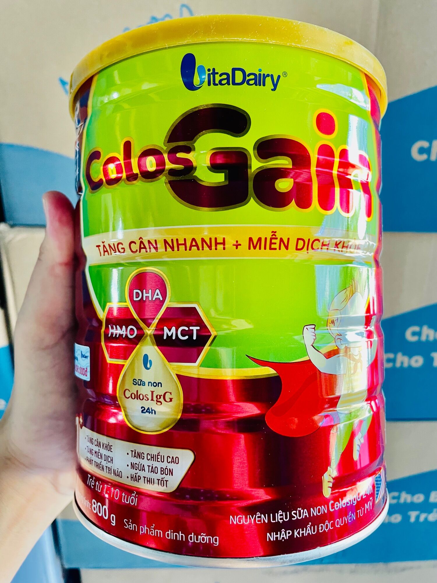 Sữa bột Colos Gain 1+ Vitadairy 800g (Date Mới)