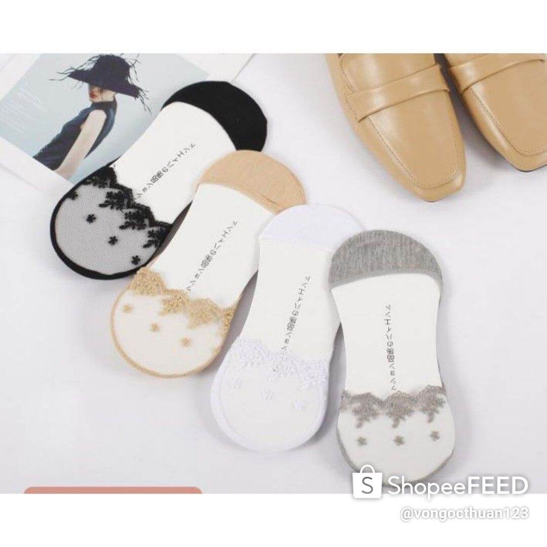 Vớ mang giày búp bê nữ ren lưới