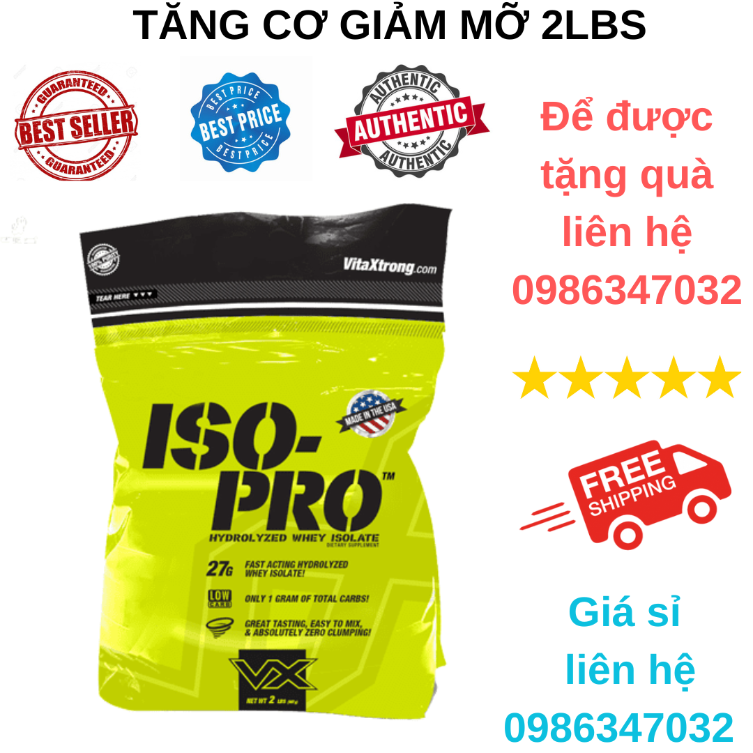 Vitaxtrong Iso Pro Whey Protein Hydrolyzed Isolate Tăng Cơ Tinh Khiết 8lbs