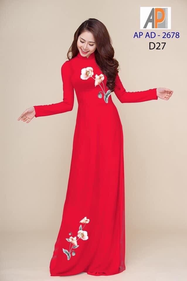 Vải áo dài hoa đơn giản