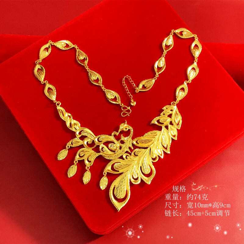 Mới Phoenix Chạm Khắc Cổ Mạ Vàng Vòng Cổ Nữ Cưới Cô Dâu Trang Sức Mạ Vàng Vòng Cổ Đám Cưới Ba Vàng - MixASale Mới Phoenix Chạm Khắc Cổ Mạ Vàng Vòng Cổ Nữ Cưới Cô Dâu Trang Sức Mạ Vàng Vòng Cổ Đám Cưới Ba Vàng - MixASale