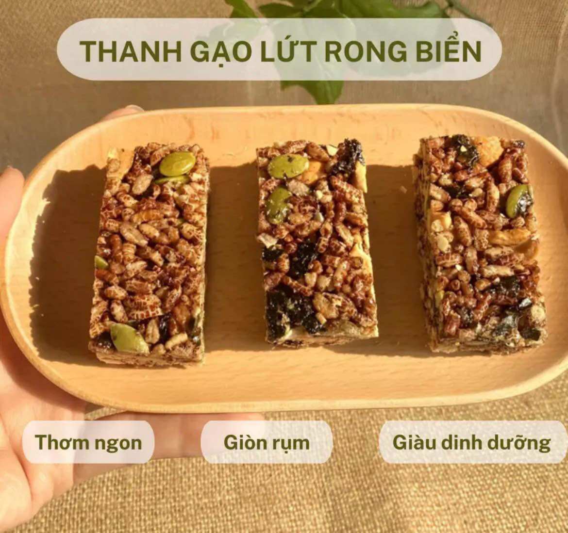 Thanh gạo lứt rong biển mật ong 1kg