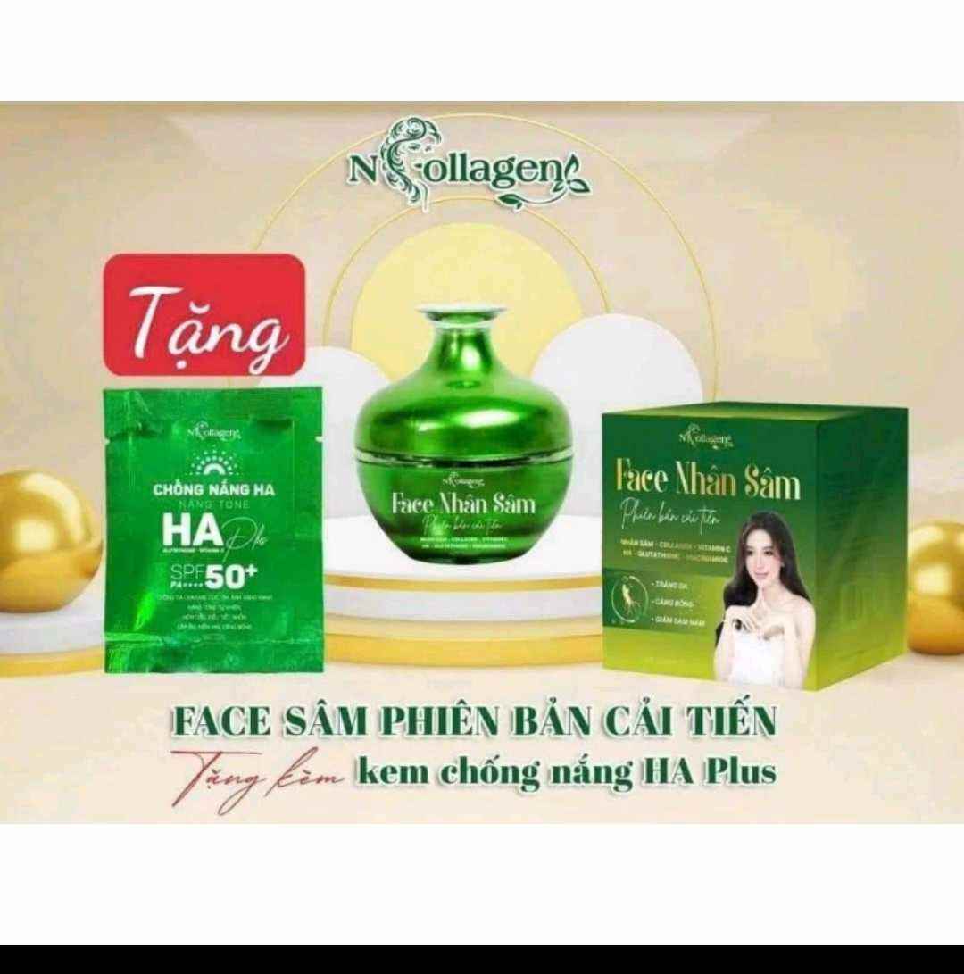 Kem face nhân sâm xanh n_colagen tặng kèm sét chống nắng