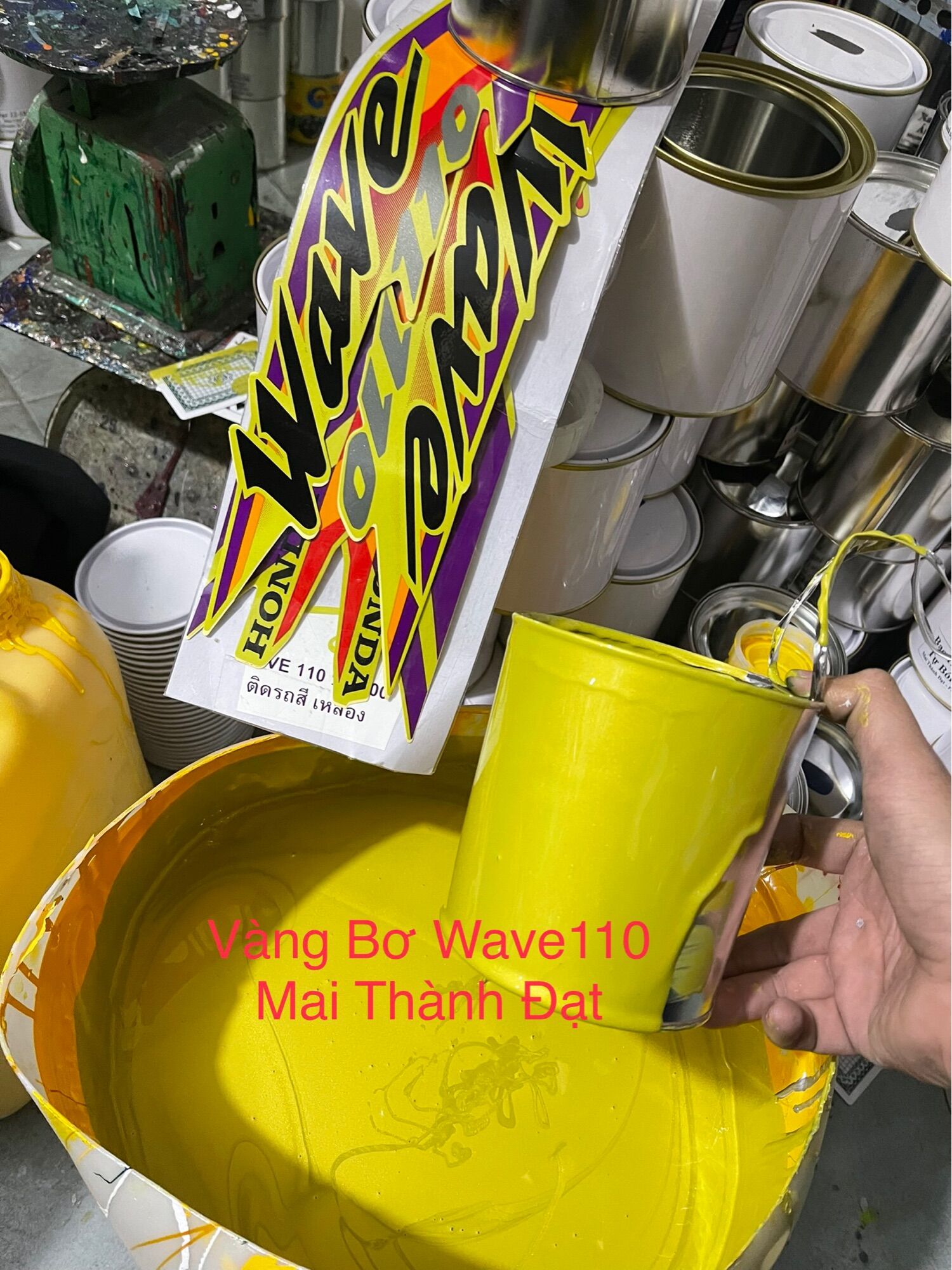 Màu Sơn Vàng Bơ Wave110 Thái đóng gói tuỳ chọn