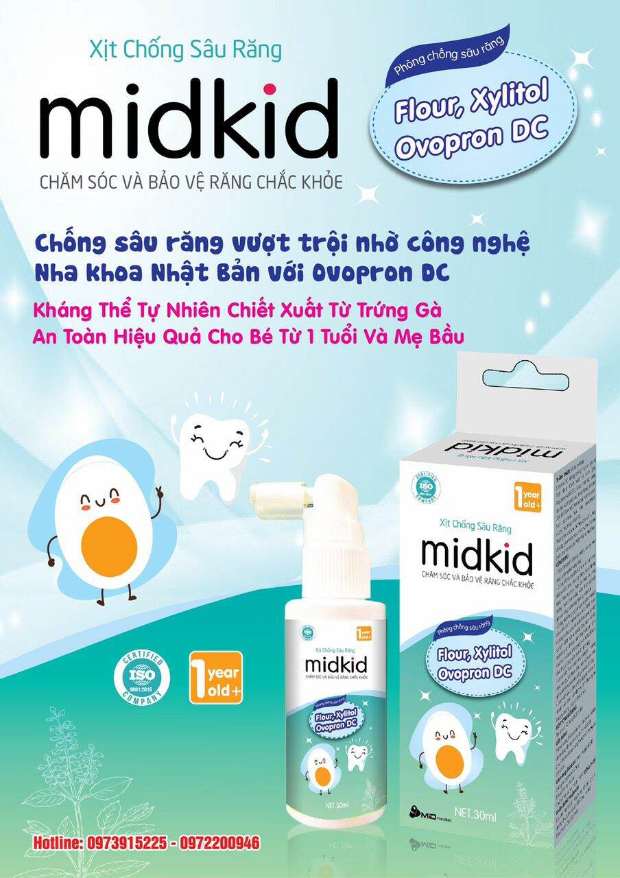 [Hàng Chính Hãng] Xịt Chống Sâu Răng Midkid