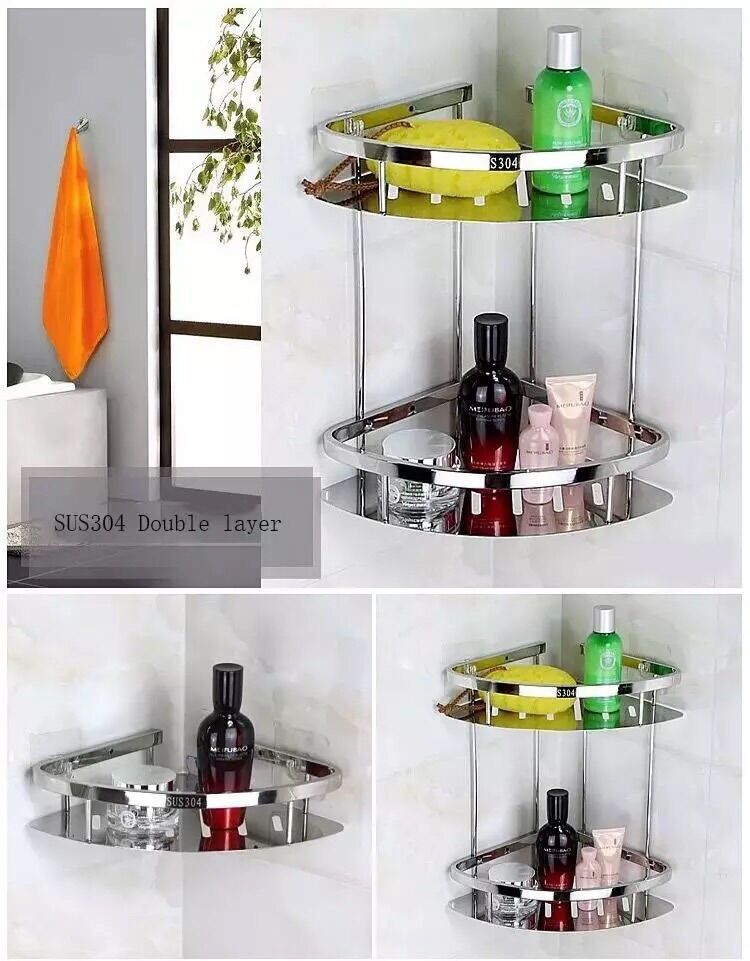 Kệ góc inox hai tầng