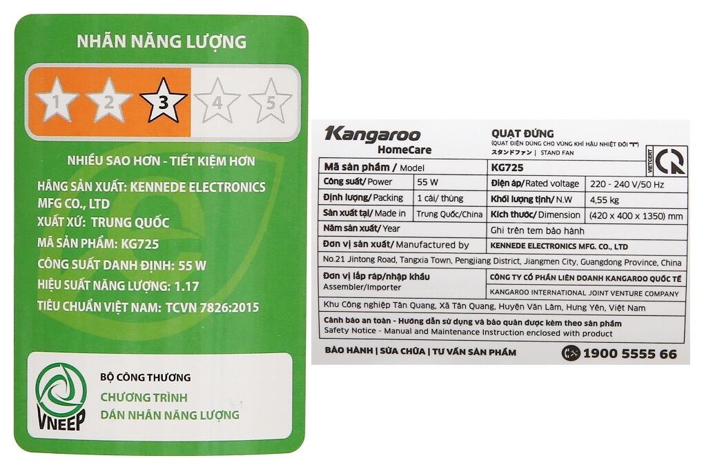 Quạt cây Kangaroo KG725 có điều khiển
